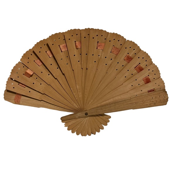 Vintage Other Vintage Wooden Hand Fan With Ribbon Poshmark